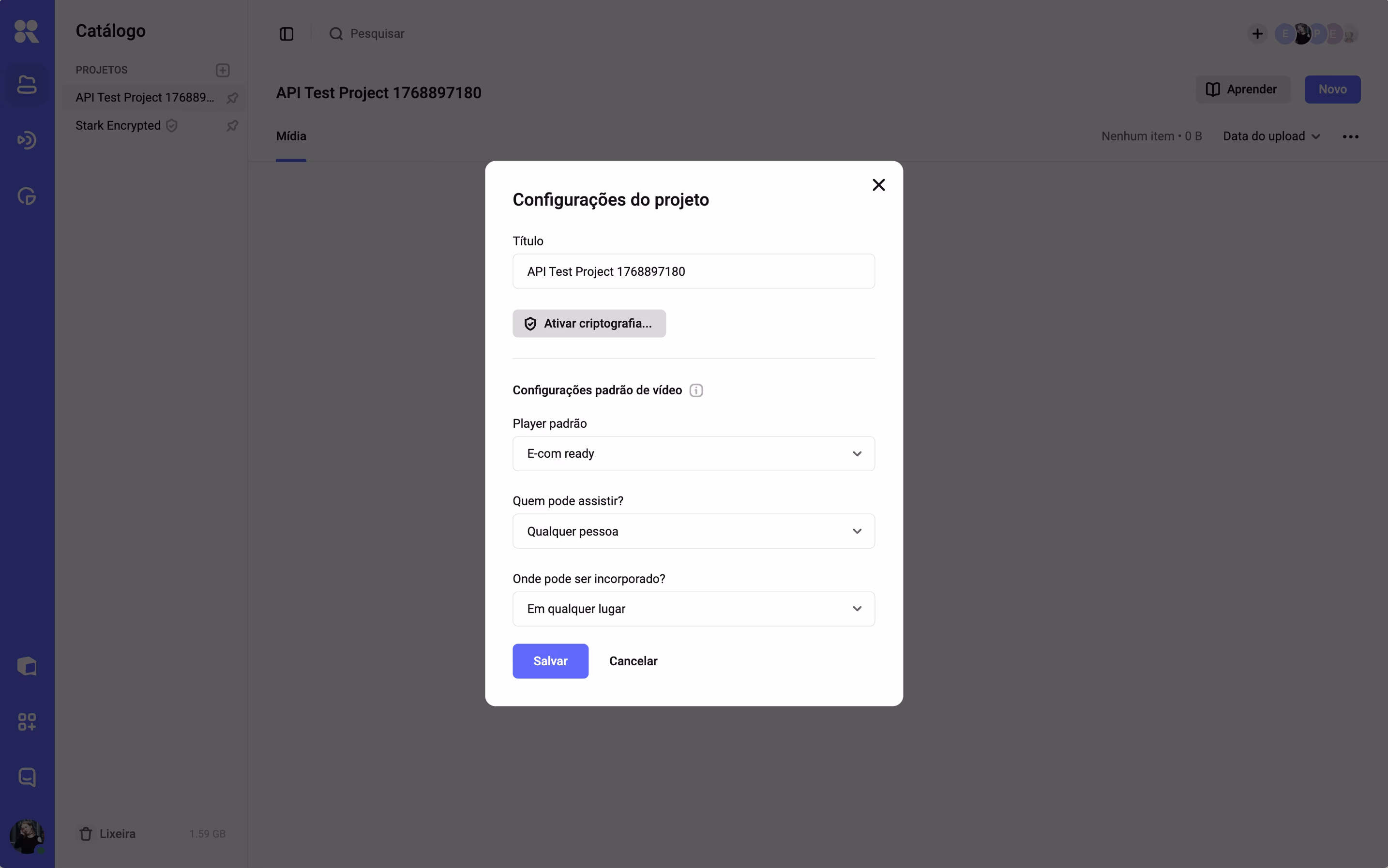 Vídeo com DRM ativado: o navegador não permite baixar o arquivo